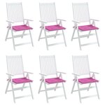 vidaXL Coussins de chaise de jardin lot de 6 rose 40x40x4 cm tissu