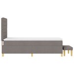 vidaXL Lit à sommier indépendant avec matelas et banc taupe 90 x 190 cm Tissu