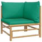Salon de jardin meuble d'extérieur ensemble de mobilier 6 pièces avec coussins vert bambou 02_0016956