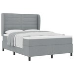 Lit à ressort vidaXL avec matelas gris clair 140x200 cm en tissu