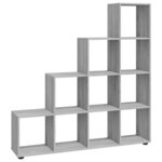 vidaXL Bibliothèque escalier Sonoma gris 142 cm Bois d'ingénierie