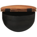 vidaXL Table basse noir 50x27 cm bois de récupération massif