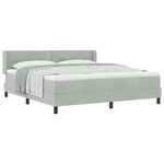 Lit box spring vidaXL avec matelas Gris clair 180x200 cm Velours