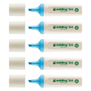 Surligneur Ecoline 24 Bleu clair Pointe Biseautée 2-5 mm x 5 EDDING