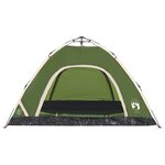 vidaXL Tente de camping 4 personnes vert libération rapide