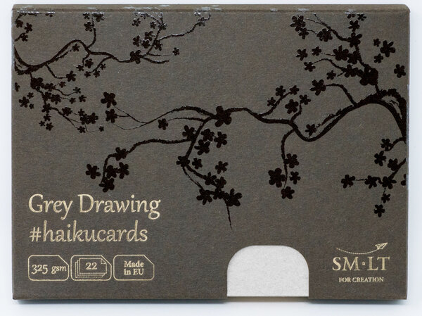 SM-LT Cartes Haïku - Dessin - Gris - 22 feuilles - 325gsm