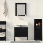 vidaXL Ensemble de meubles de salle de bain 2 pièces en bois d'ingénierie chêne noir
