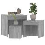 vidaXL Tables gigognes 3 Pièces Sonoma gris Bois d'ingénierie