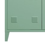 Casier de bureau armoire meuble de rangement pour bureau atelier chambre acier de bureau métallique à 2 portes 90 x 80 x 33 cm vert pastel mat 03_0006342