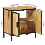 vidaXL Armoire lavabo de salle de bain bois massif de manguier et fer