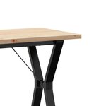 vidaXL Table à manger cadre en Y 80x50x75 5cm bois de pin massif fonte