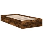 vidaXL Cadre de lit et tiroirs chêne fumé 90x200 cm bois d'ingénierie