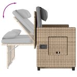 vidaXL Banc inclinable de jardin avec coussins beige résine tressée