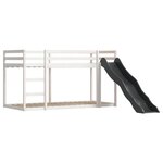 vidaXL Lit superposé avec toboggan et rideaux rose 90x190 cm