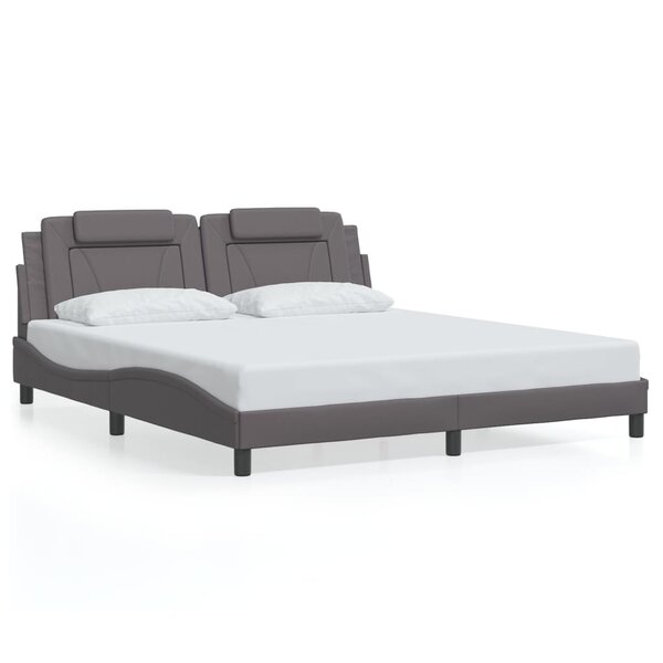 vidaXL Cadre de lit sans matelas gris 180x200 cm similicuir