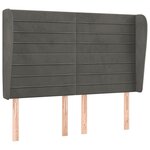 vidaXL Tête de lit avec oreilles Gris foncé 147x23x118/128 cm Velours