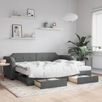vidaXL Lit de jour avec gigogne et tiroirs sans matelas 80x200 cm