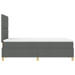 vidaXL Lit à ressorts avec matelas gris foncé petit double en tissu