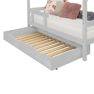 Tiroir de lit 120 x 200 avec sommier BUDDY - gris clair