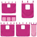 vidaXL Lit superposé avec rideaux rose 90x200 cm bois pin massif