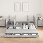 vidaXL Cadre de lit Gris Sonoma 200x200 cm