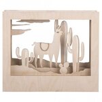 Kit bois cadre à motif 3D Lama  FSC 100  nature  24x20x6 9cm  10 pièces  boîte 1kit