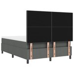 vidaXL Lit à Sommier avec Matelas & LED Gris Foncé 160x200 cm Tissu