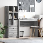 vidaXL Bureau avec rangement gris sonoma en bois d'ingénierie
