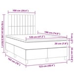 vidaXL Sommier à lattes de lit et matelas gris clair 120x190 cm tissu
