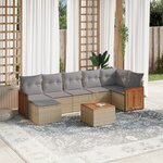 vidaXL Salon de jardin avec coussins 8 Pièces beige résine tressée