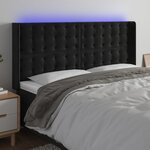 vidaXL Tête de lit à LED Noir 163x16x118/128 cm Velours