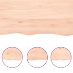 vidaXL Dessus de table bois massif non traité bordure assortie