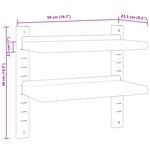 vidaXL Étagère murale 2 niveaux 50x23 5x60 cm argenté acier inoxydable