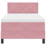 vidaXL Lit à ressort avec matelas Rose 90x200 cm Velours