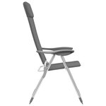 vidaXL Chaises de camping pliables 4 Pièces Gris Aluminium