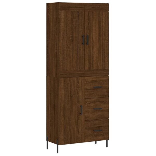 vidaXL Buffet haut Chêne marron 69 5x34x180 cm Bois d'ingénierie