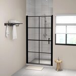 vidaXL Porte de douche verre trempé 100x178 cm noir