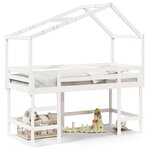 vidaXL Lit superposé avec échelle et toit sans matelas blanc 80x200 cm