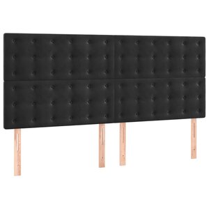 vidaXL Têtes de lit 4 Pièces Noir 80x5x78/88 cm Velours