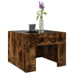 vidaXL Table basse avec LED infini chêne fumé 40x40x30 cm
