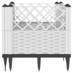 vidaXL Jardinière avec piquets blanc 43 5x43 5x43 5 cm PP