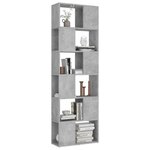 vidaXL Bibliothèque/Séparateur de pièce Gris béton 60x24x186 cm