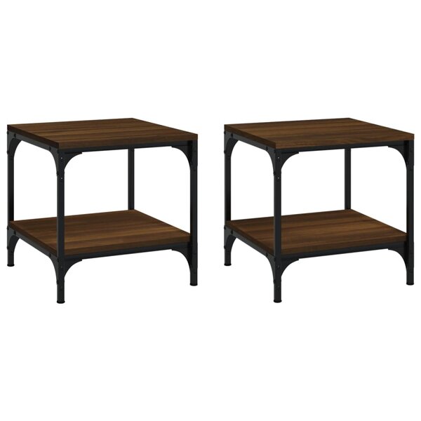 vidaXL Tables d'appoint 2 Pièces Chêne marron 40x40x40 cm Bois ingénierie