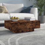 vidaXL Table basse Chêne fumé 90x60x31 cm Bois d'ingénierie