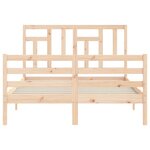 vidaXL Cadre de lit sans matelas 140x190 cm bois massif