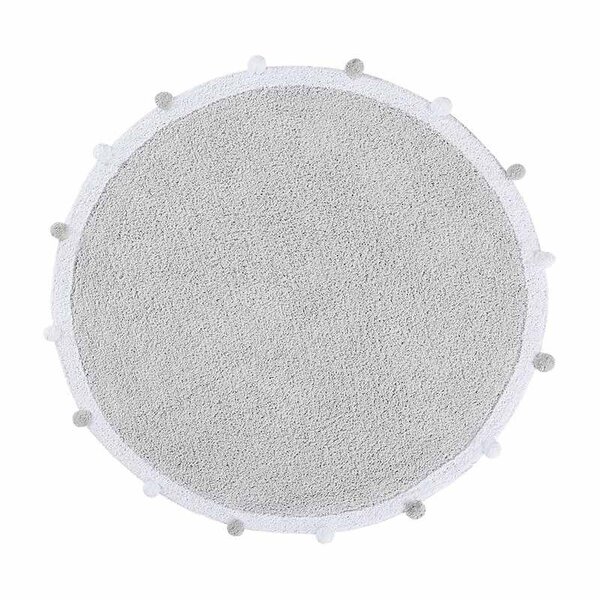 Tapis coton rond Bubble - gris - 120 Ø