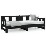 vidaXL Lit coulissant sans matelas noir 2x(80x200)cm