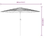 vidaXL Parasol de jardin avec mât en acier blanc 288x288x225 cm