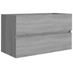 vidaXL Meuble lavabo avec bassin intégré Sonoma gris Bois d'ingénierie