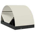 vidaXL Transat 2 places avec toit rond noir 211x112x140 cm